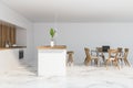 Side view of marble floor kitchen Royalty Free Stock Photo