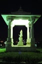 Side view of the marble statue of Shiva in the night illumination near the public Laxmi Narayan Temple Birla Mandir in Jaipur Royalty Free Stock Photo