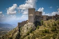 Side view of the medieval and renaissance castle of Los Velez in the city of Mula, Murcia, Spain Royalty Free Stock Photo