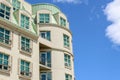 Side view on modern residential building with many sunlit windows andbalconies Royalty Free Stock Photo