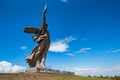 Side view of Motherland Calls monument in Mamayev Kurgan in Volgograd, Russia. Royalty Free Stock Photo