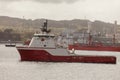 Side view of the offshore AHTS vessel Boa Bison inside the harbour