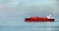 Side view oil and gas petrochemical tanker offshore in opensea. Royalty Free Stock Photo