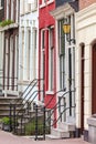 Side view of old canal houses in Amsterdam Royalty Free Stock Photo