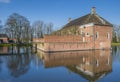 Side view of old dutch mansion Verhildersum near Leens Royalty Free Stock Photo