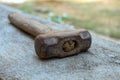 Sledge hammer with the wooden handle Royalty Free Stock Photo