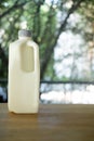 Side view of one liter plastic milk bottle Royalty Free Stock Photo