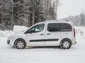 Side view of an Opel Combo Life passenger van on a winter day. Royalty Free Stock Photo
