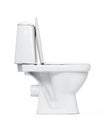 Side view open toilet bowl, isolated on white background. File contains a path to isolation.