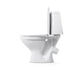 Side view open toilet bowl, isolated on white background. File contains a path to isolation. Royalty Free Stock Photo