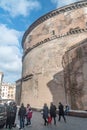 Side view on Pantheon, former Roman temple and, since 609 AD, a Catholic church