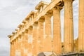 Side view of Parthenon pillars in Acropolis Royalty Free Stock Photo