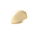 Side view of peeled garlic clove isolated on white background with clipping path Royalty Free Stock Photo
