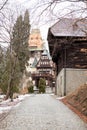 Side view of Pelisor Castle from Sinaia, Romania