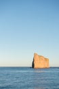 Side view of Perce Rock, Perce, Quebec, Canada Royalty Free Stock Photo