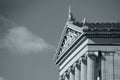 Side View of the Philadelphia Museum of Art in Black and White Royalty Free Stock Photo