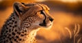 side view photo of a cheetah face