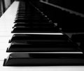 Side view on a piano keyboard Royalty Free Stock Photo
