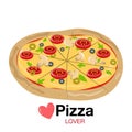 Side view Pizza flat icon style vector