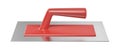 Plastering trowel with red plastic handle