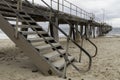 Side view of Port Noarlunga Jetty stairs going to the beach. Royalty Free Stock Photo