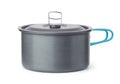 Side view of portable camping cooking pot Royalty Free Stock Photo