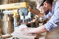 Carpenter in Workshop Royalty Free Stock Photo