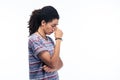 Side view portrait of a thoughtful afro american man Royalty Free Stock Photo