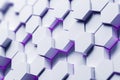 Side view of purple hexagon pattern wall Royalty Free Stock Photo