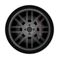 Side view racing car wheel vector icon Royalty Free Stock Photo