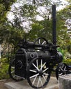 Side view of Ransome-s old steam engine isolated in district Science Centre Kalaburagi Royalty Free Stock Photo