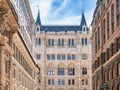 Side view with the Rathaus, city or town hall in Vienna, Austria built in gothic architectural style Royalty Free Stock Photo