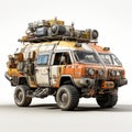 Realistic Model Of Van With Dirty Wheels - Paris Dakar Style Royalty Free Stock Photo