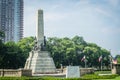The side view of Rizal\'s Monument at the Rizal Park in Manila, Philippines