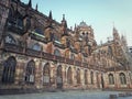 Side view of Roman Catholic Cathedral Notre Dame of Strasbourg in Alsace, France Royalty Free Stock Photo