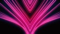 Side view of rotating an abstract vortex formed by bright pink narrow neon lines, seamlessloop. Animaion. Singularity Royalty Free Stock Photo