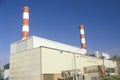 A side view of the Scattergood steam plant in Los Angeles, CA