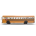 Side view School bus isolated on white. 3D illustration Royalty Free Stock Photo