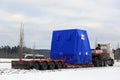 Side view of Semi Truck Oversize Load Parked