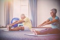 Side view of seniors doing exercises Royalty Free Stock Photo