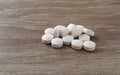 DHEA pills on a table side view Royalty Free Stock Photo