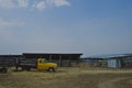 A side view of the shed and truck on the old farm Royalty Free Stock Photo