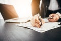 business man hands busy using cell phone at office desk Royalty Free Stock Photo