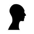 Silhouette of a bald man`s head