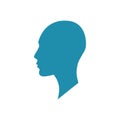 Silhouette of a bald woman`s head