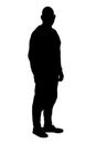 side view of the silhouette of a man wearing casua