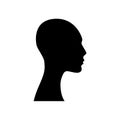 Side view silhouette of woman`s head