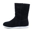 Side view of black suede boot Royalty Free Stock Photo