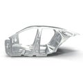 Side view Skeleton of a car on white. 3D illustration Royalty Free Stock Photo