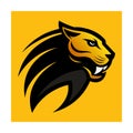 Side View of Sleek Jaguar Head Logo Streamlined Style Royalty Free Stock Photo